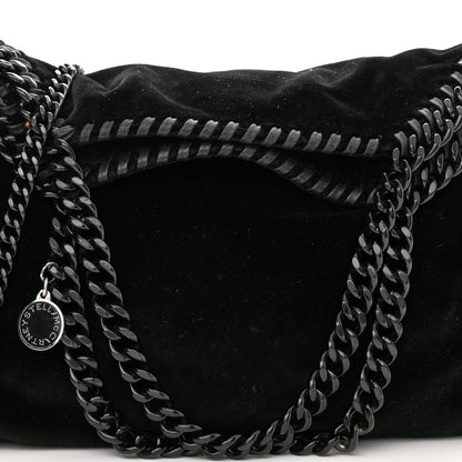 Stella McCartney Velvet Mini Falabella Fold Over Tote Black 8 of 10