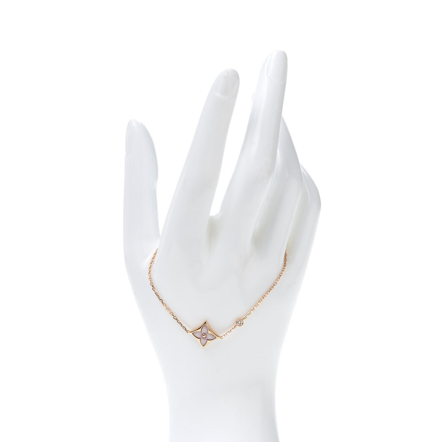 18K Pink Gold Diamond Mother of Pearl Color Blossom BB Star Bracelet