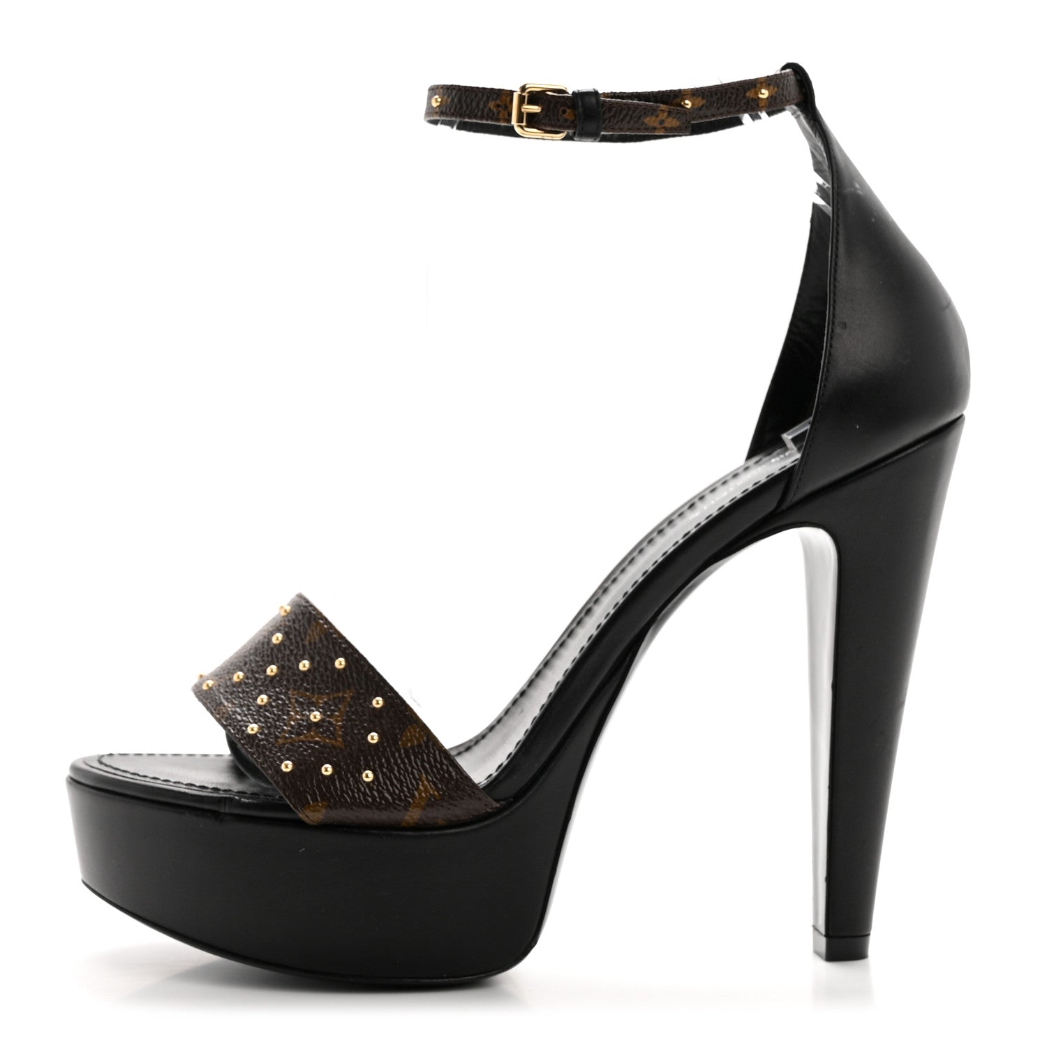 Louis Vuitton Patent Monogram Afterglow Platform Sandals 40 Black 1 of 9