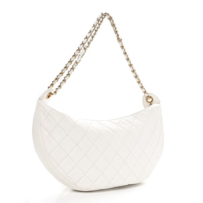Chanel Lambskin Quilted All About Chains Hobo White 2 of 10