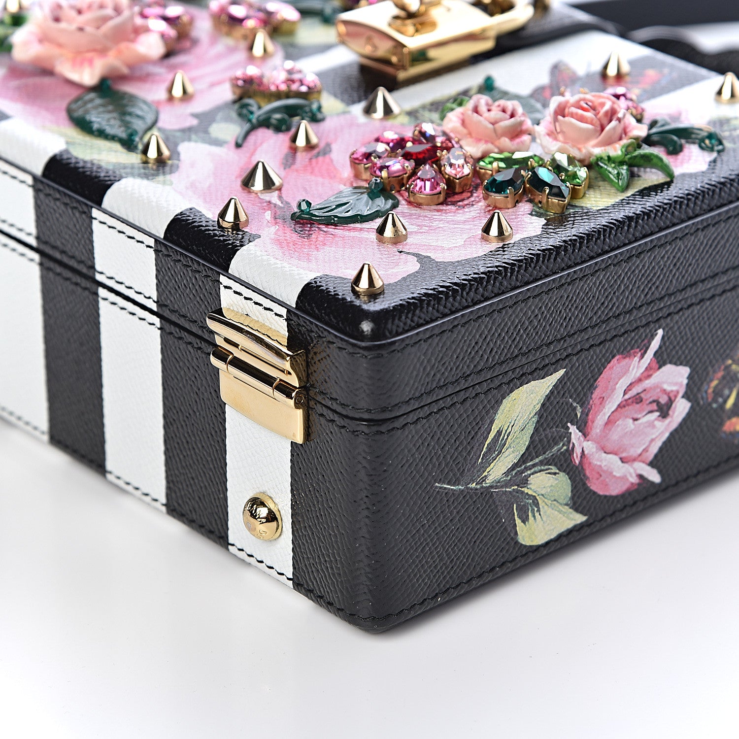 Dolce & Gabbana Dauphine Crystal Embellished Box Bag Black Multicolor 7 of 8
