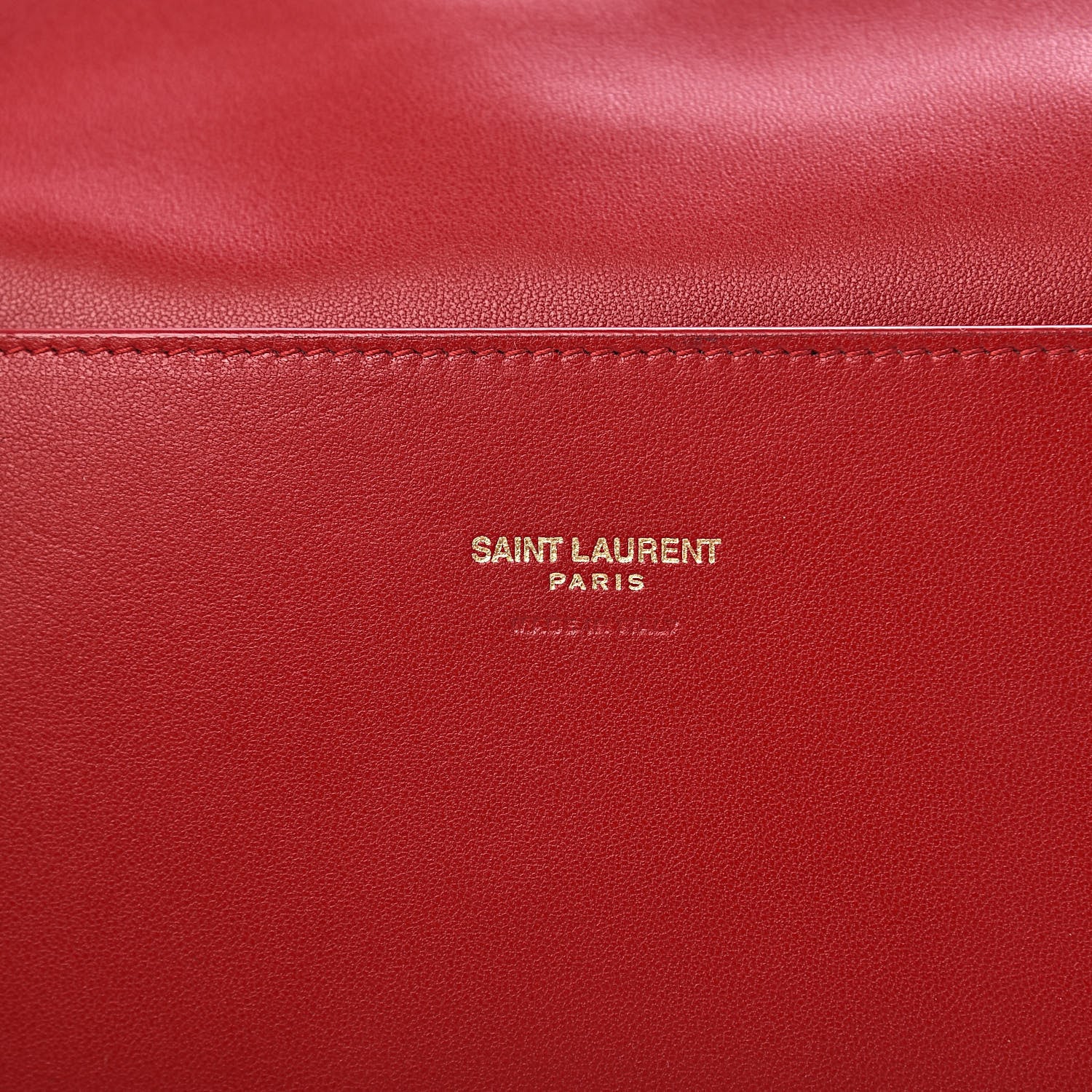 Saint Laurent Smooth Calfskin Suede Medium Reversible Monogram Kate Satchel New Red 6 of 11