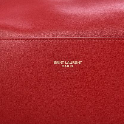 Saint Laurent Smooth Calfskin Suede Medium Reversible Monogram Kate Satchel New Red 6 of 11