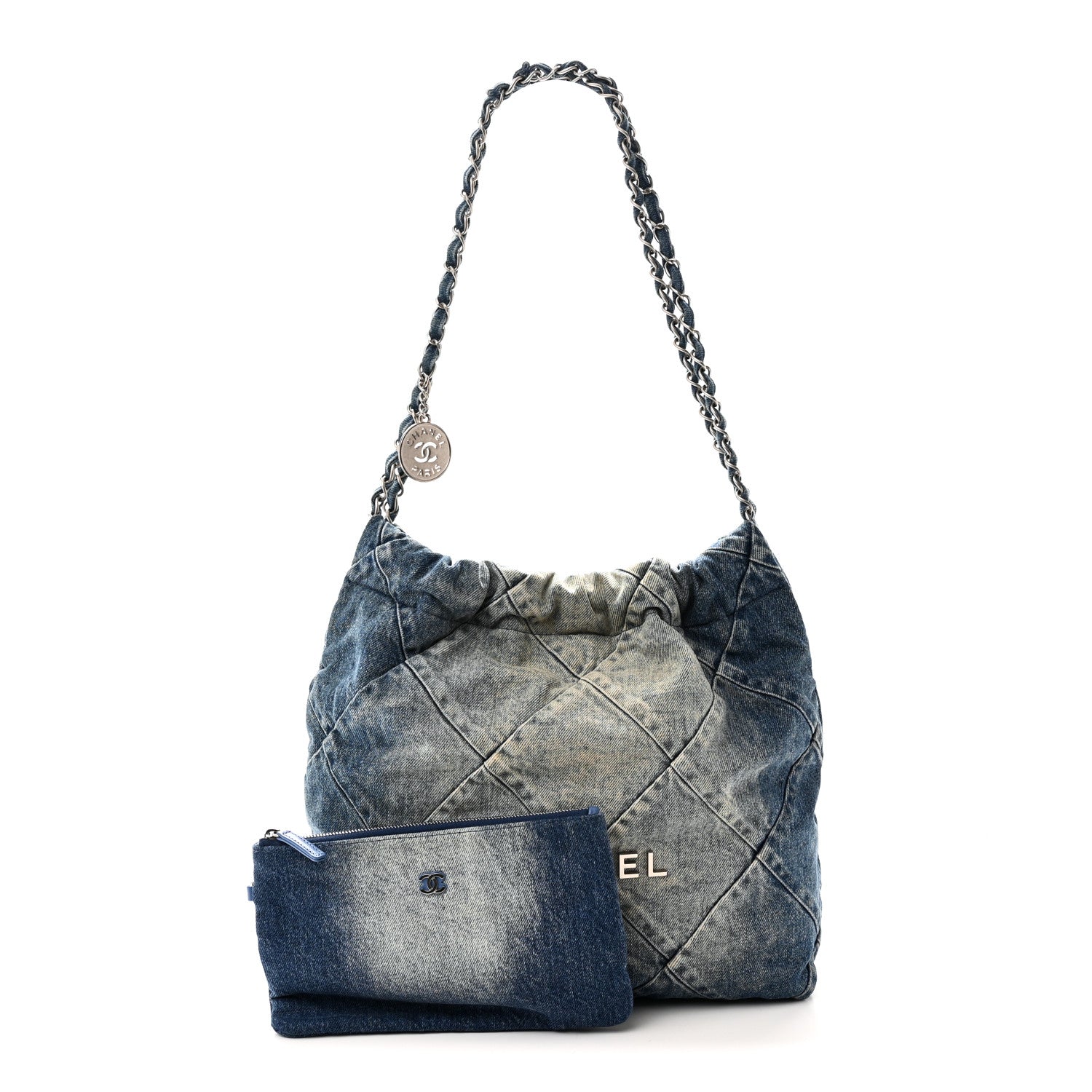 Chanel Denim Quilted Small Chanel 22 Blue 3 of 11
