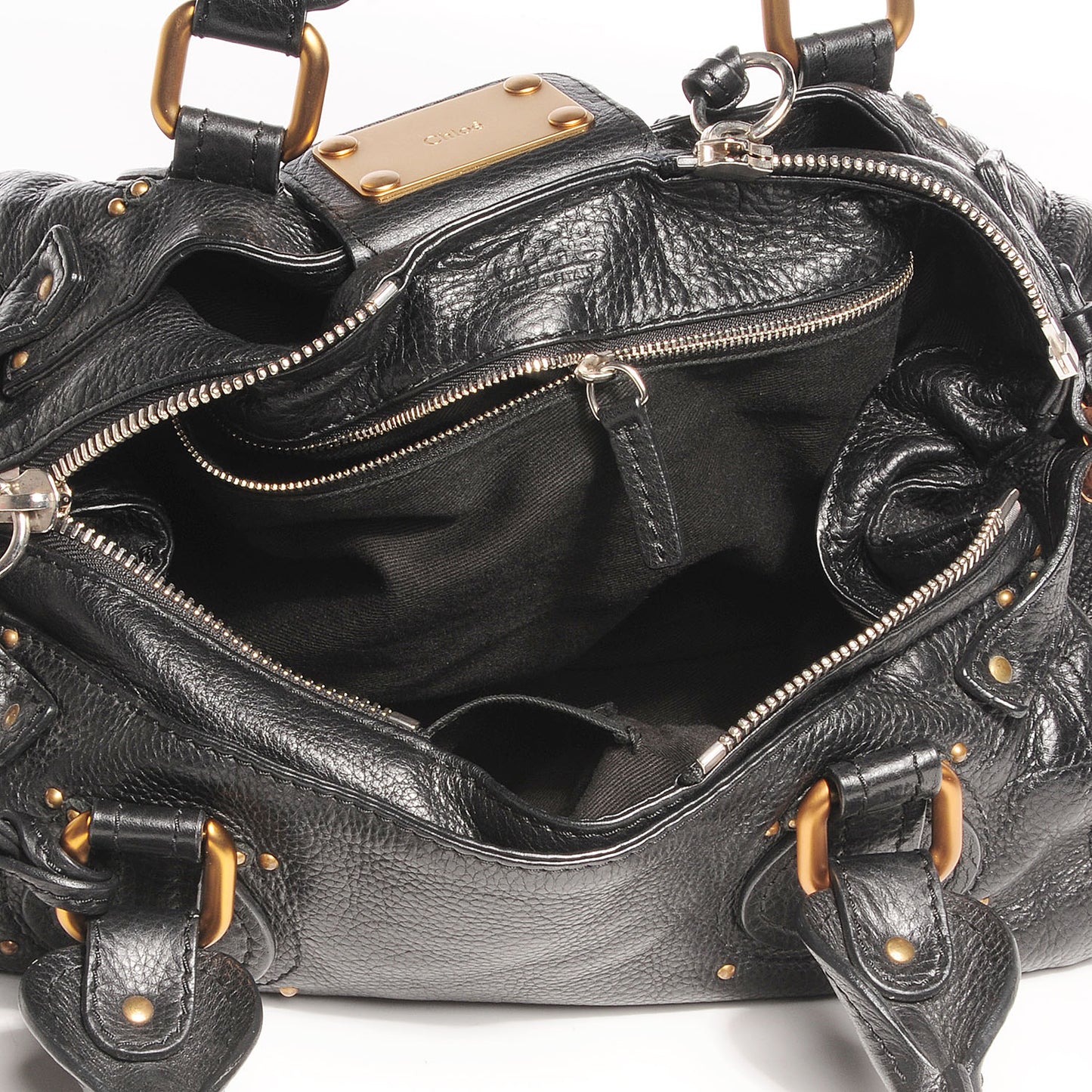 Leather Medium Paddington Satchel Black