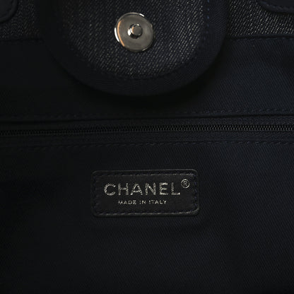 Chanel Denim Large Deauville Tote Dark Blue 7 of 10