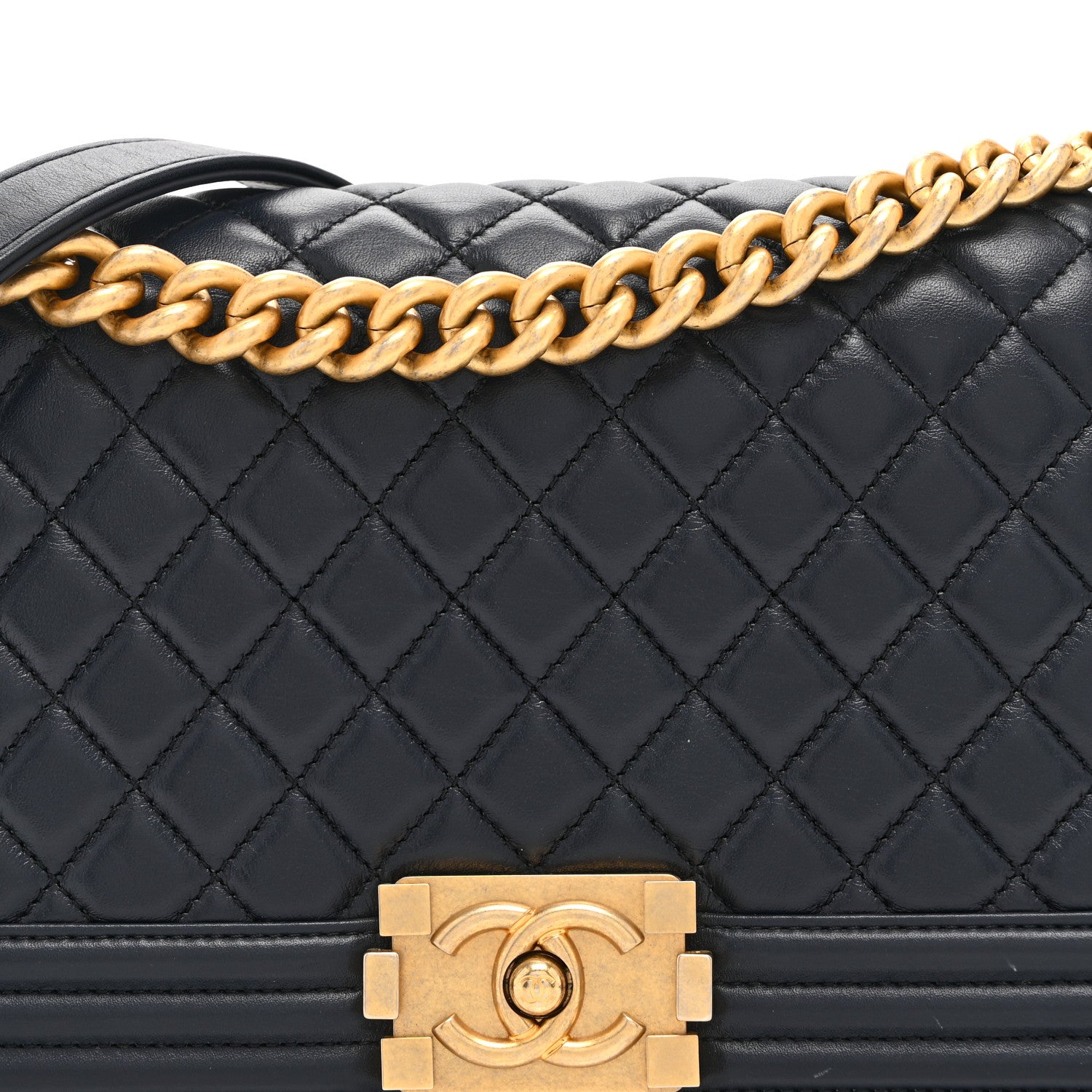 Chanel Lambskin Quilted Medium Boy Flap Dark Navy Navy 15 of 19