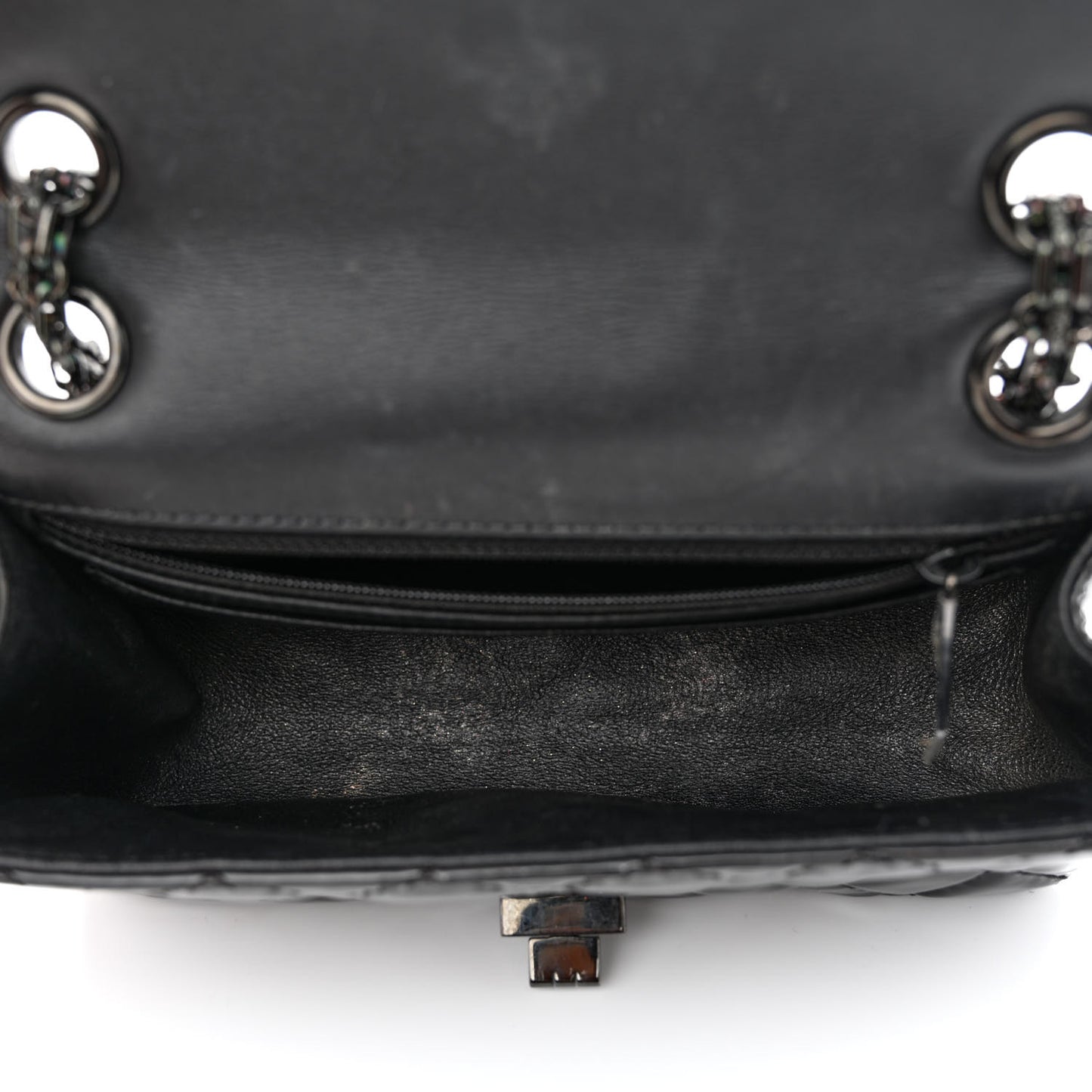 Patent Calfskin Quilted 2.55 Reissue Mini Flap So Black