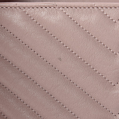 Saint Laurent Sheepskin Matelasse Chevron Monogram Medium College Bag Rose Poudre 7 of 16