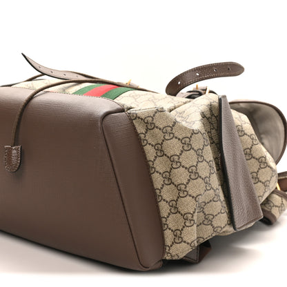 Gucci GG Supreme Monogram Medium Ophidia Double Buckle Backpack Brown 10 of 10