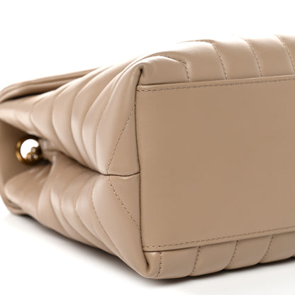 Saint Laurent Calfskin Y Quilted Monogram Medium Loulou Chain Satchel Dark Beige 9 of 11