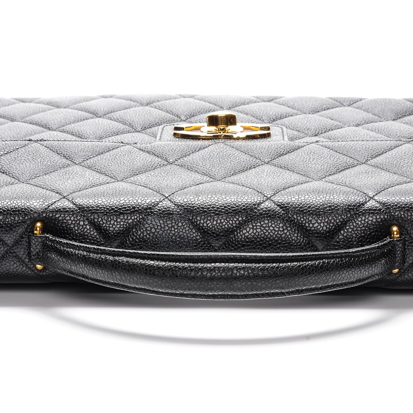 Caviar Quilted Briefcase Laptop Bag Black