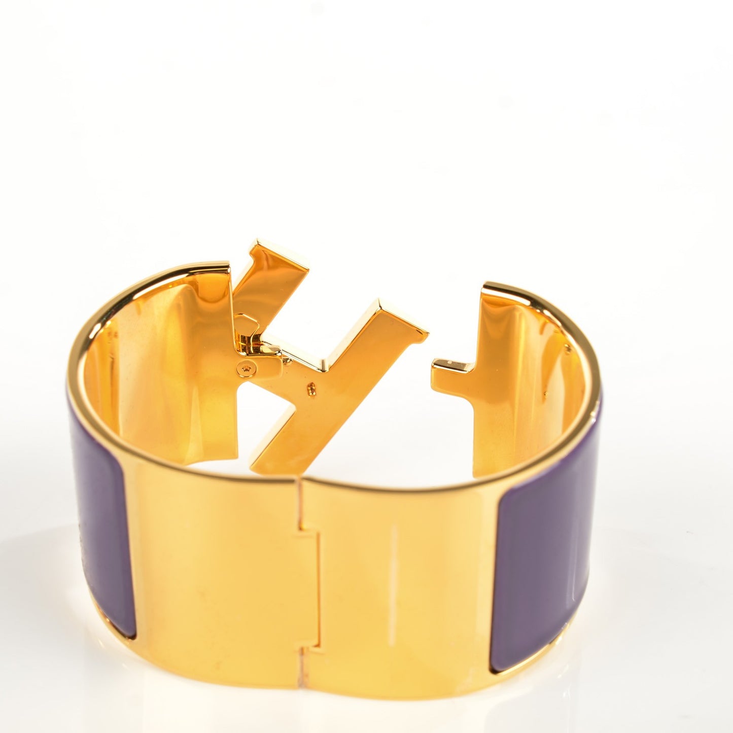 Enamel Extra Wide Clic Clac H Bracelet PM Pourpre