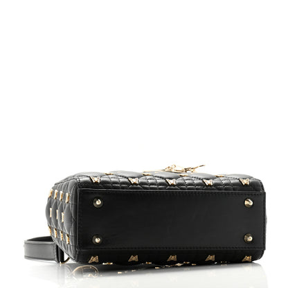 Christian Dior Lambskin Cannage Butterfly Studs Small Lady Dior Black 4 of 10
