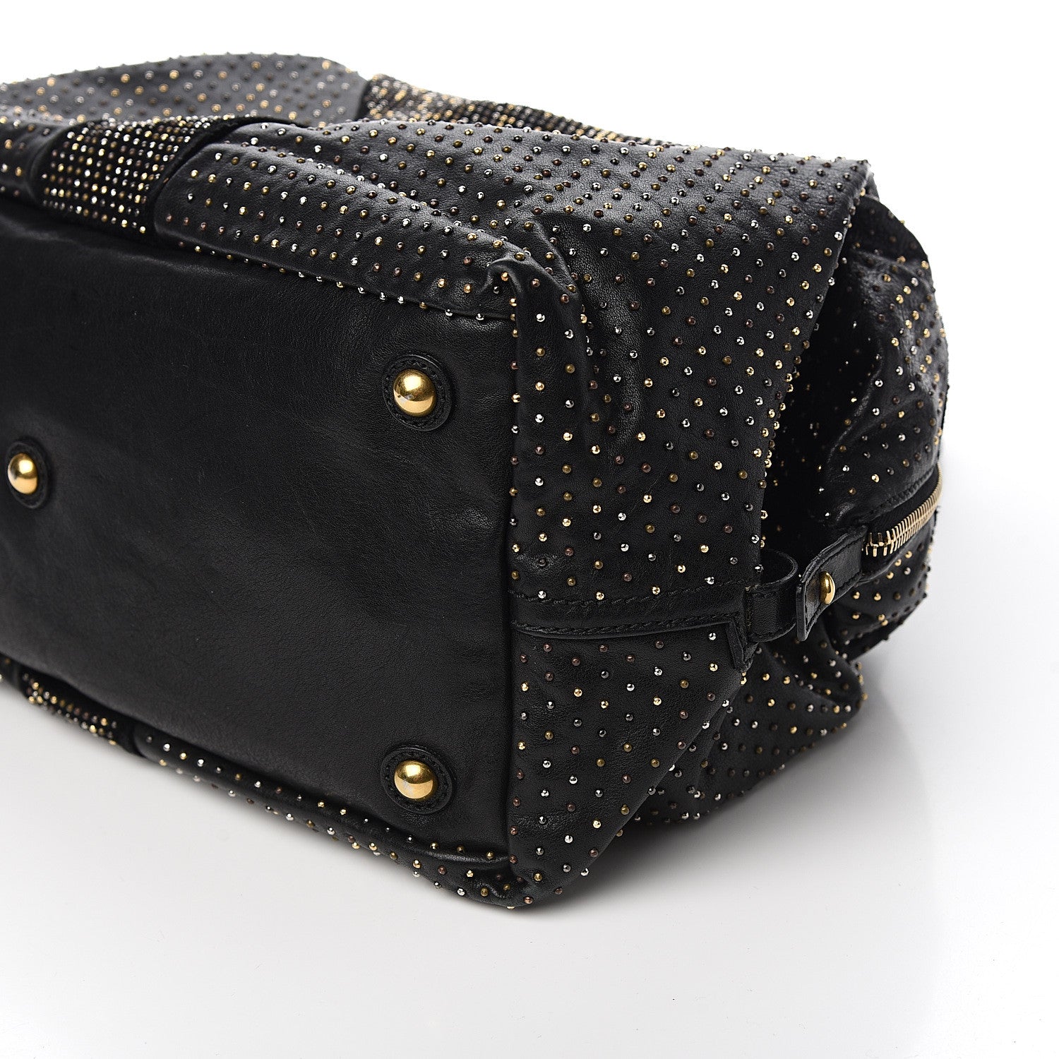 Saint Laurent Calfskin Rock Studded Easy Sac Black 8 of 11