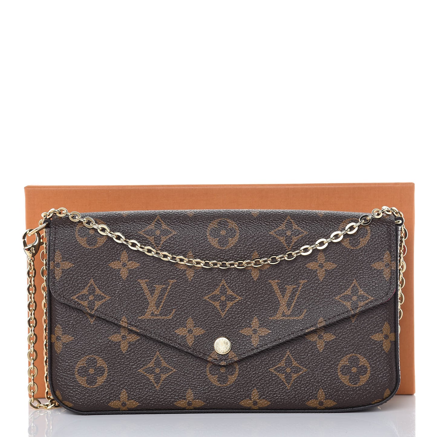 Monogram Pochette Felicie Chain Wallet Fuchsia