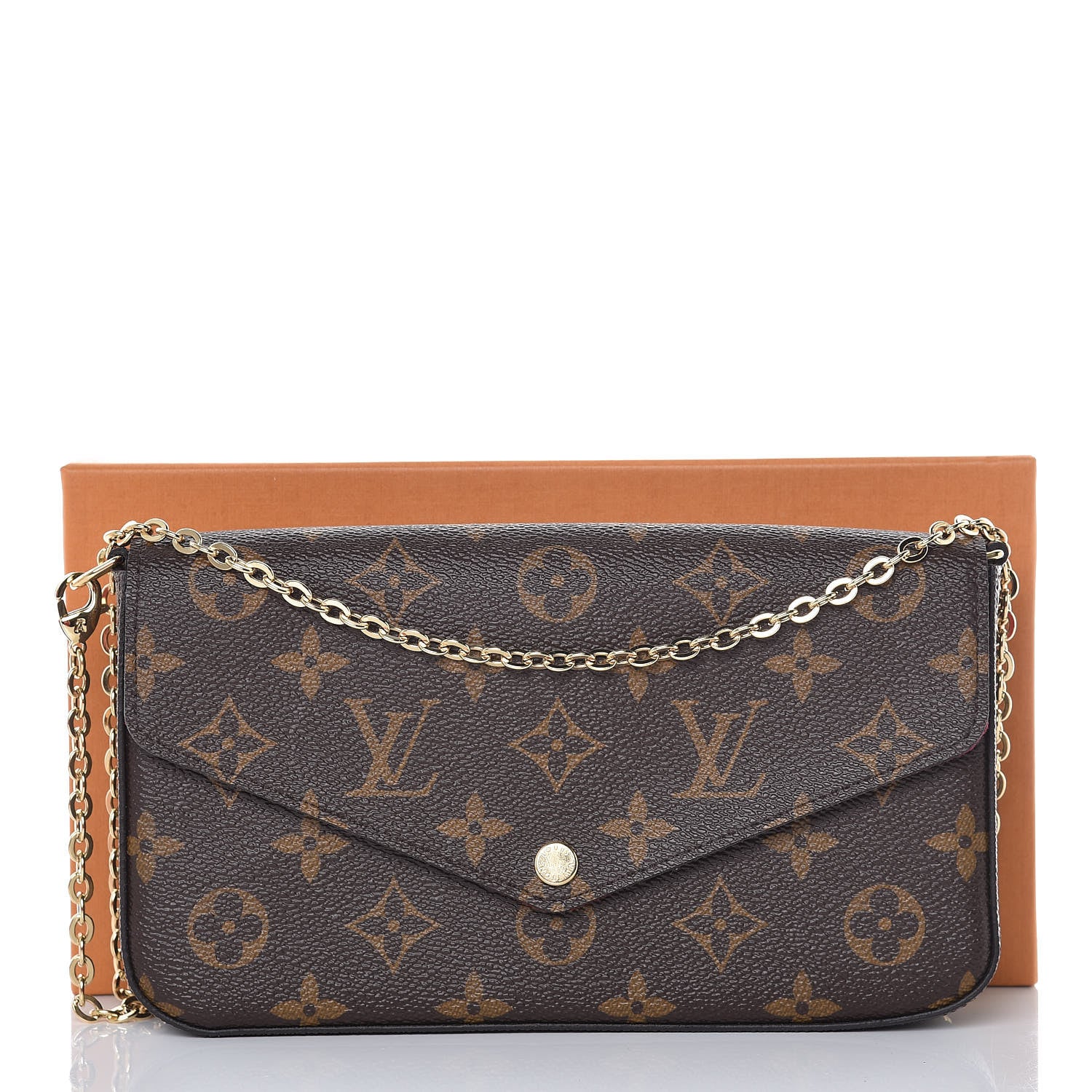 Louis Vuitton Monogram Pochette Felicie Chain Wallet Fuchsia 11 of 11