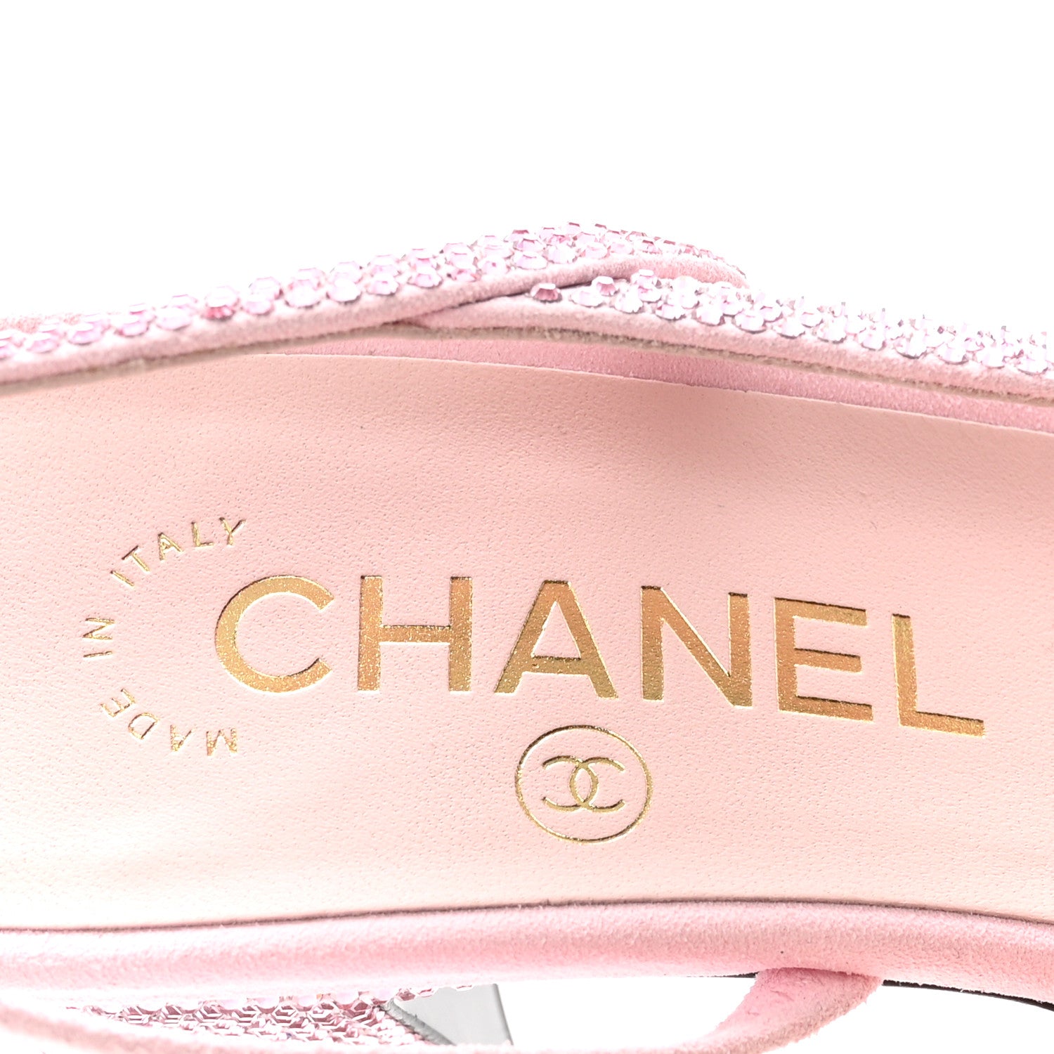 Chanel Strass Cap Toe CC Slingback Pumps 38 Pink Black 8 of 9