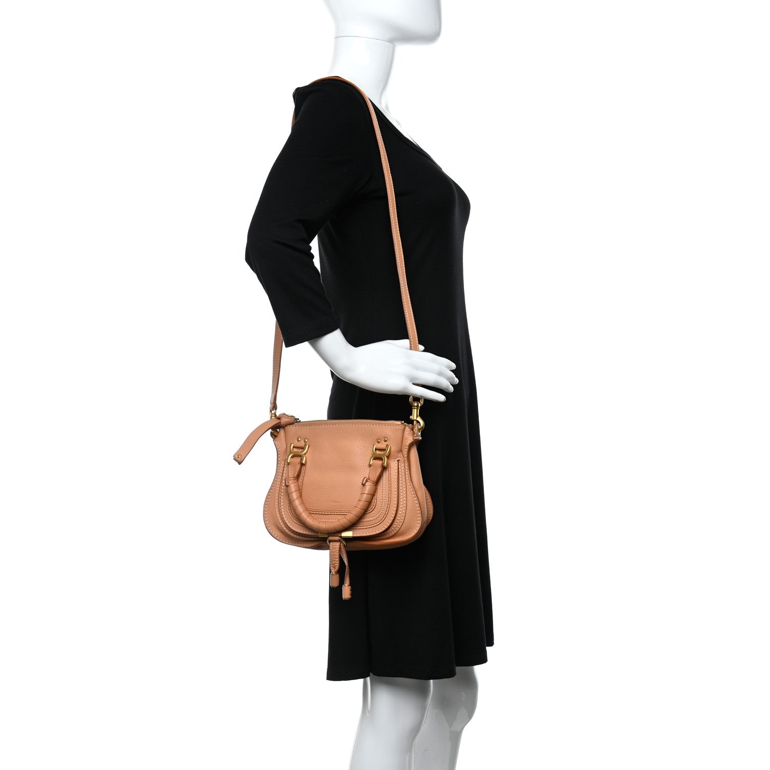 Chloe Calfskin Mini Marcie Satchel Peach Pink 2 of 10