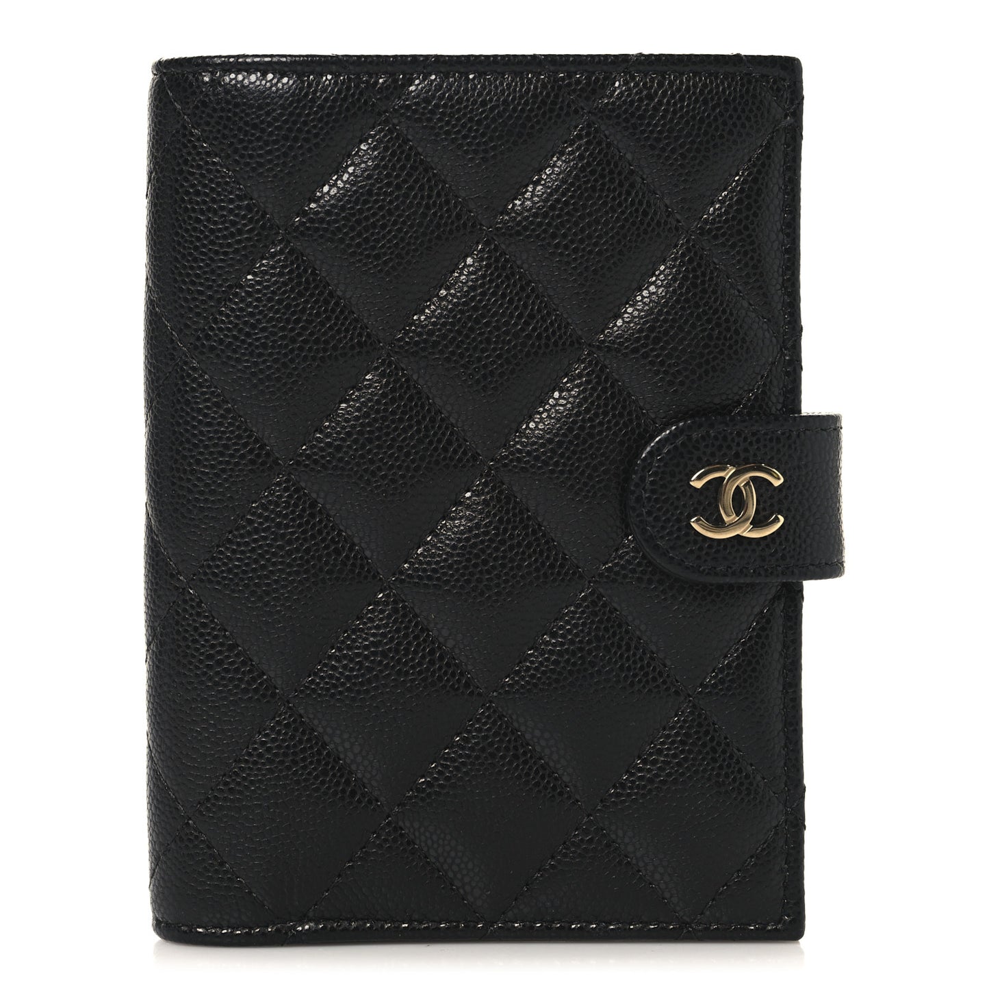 Caviar Quilted Passport Holder Black