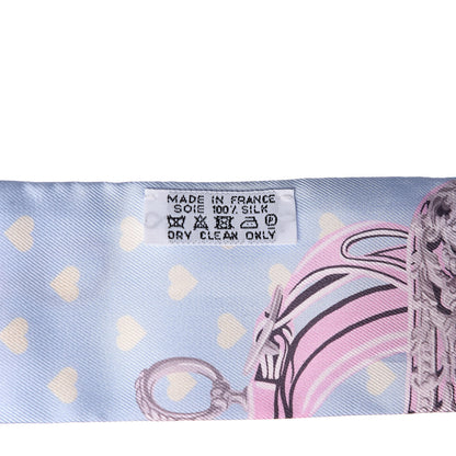 Hermes Silk Brides De Gala Love Twilly Bleu Ciel Parme Vert 4 of 5