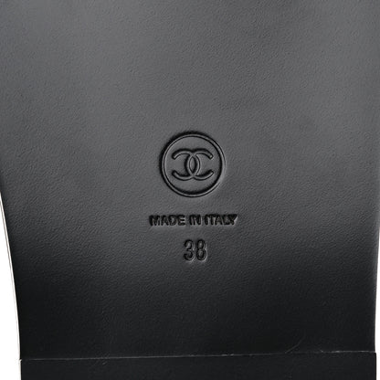 Chanel Grained Calfskin Velcro Dad Sandals 38 Black 6 of 8