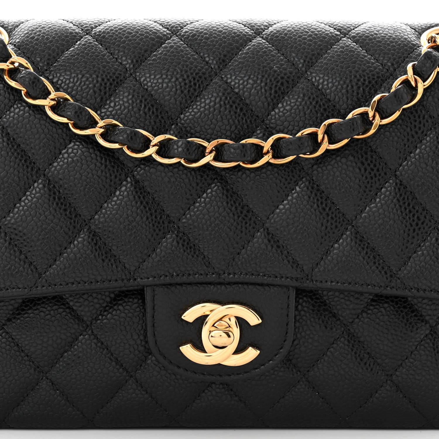 Chanel Caviar Quilted Medium Double Flap Black 8 of 10