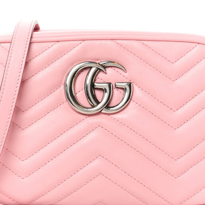 Gucci Calfskin Matelasse Small GG Marmont Chain Shoulder Bag Wild Rose 9 of 12