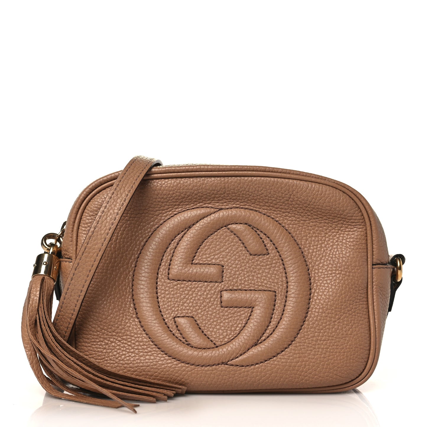Pebbled Calfskin Small Soho Disco Bag Camelia