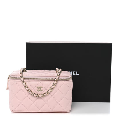Chanel Caviar Quilted Small Vanity Case With Chain Light Pink 11 of 11