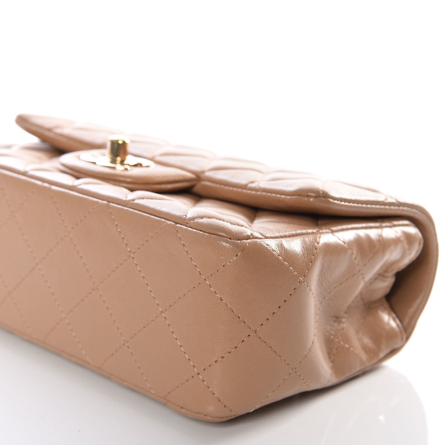 Chanel Lambskin Quilted Mini Rectangular Flap Beige 5 of 10