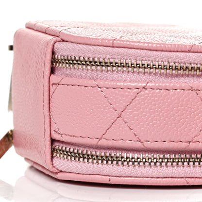 Chanel Caviar Quilted Round Handle With Care Vanity With Chain Pink 10 of 12