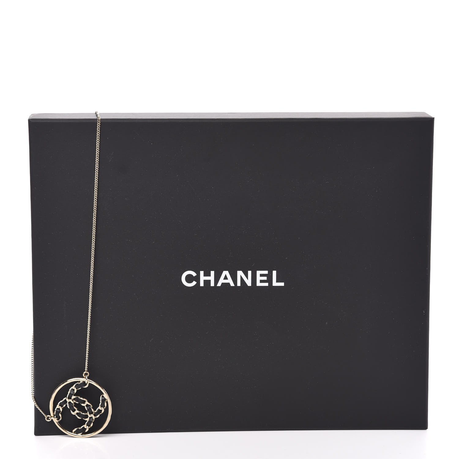 Chanel Lambskin CC Chain Necklace Gold Black 5 of 5