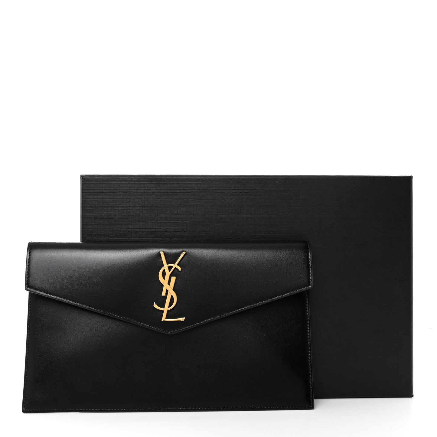 Smooth Shiny Calfskin Monogram Uptown Pouch Black