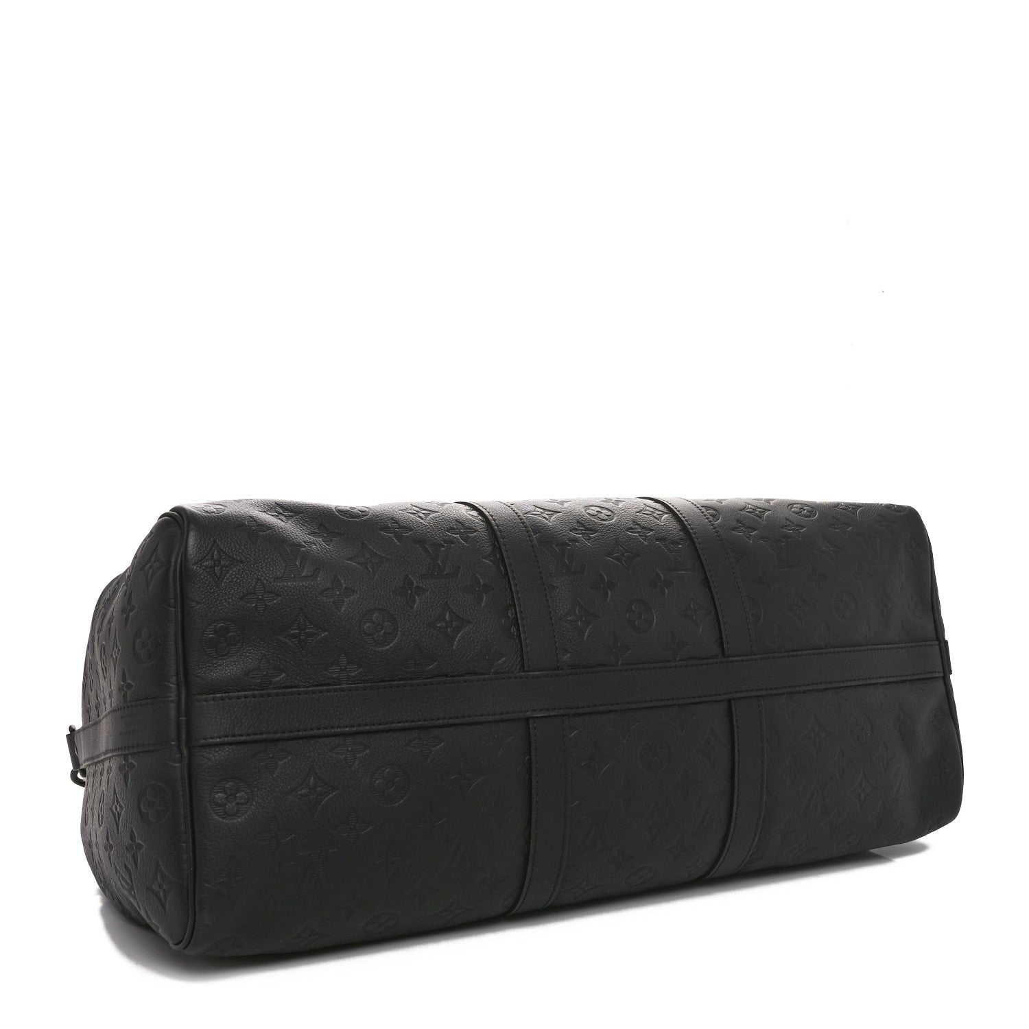 Louis Vuitton Calfskin Shadow Monogram Keepall Bandouliere 50 Black 4 of 9