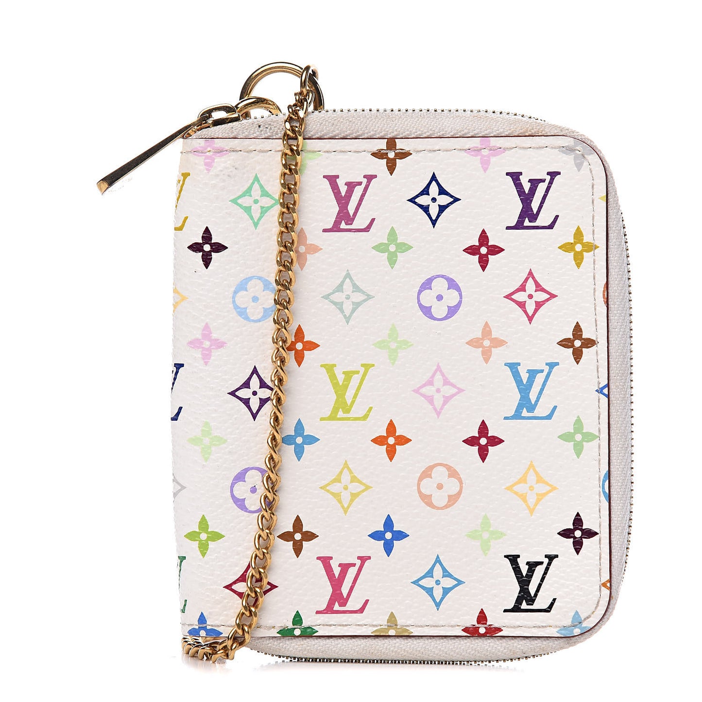 Monogram Multicolor Zippy Coin Purse Compact Wallet White