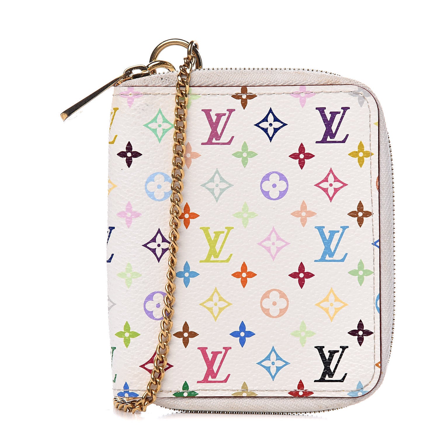 Louis Vuitton Monogram Multicolor Zippy Coin Purse Compact Wallet White 1 of 8