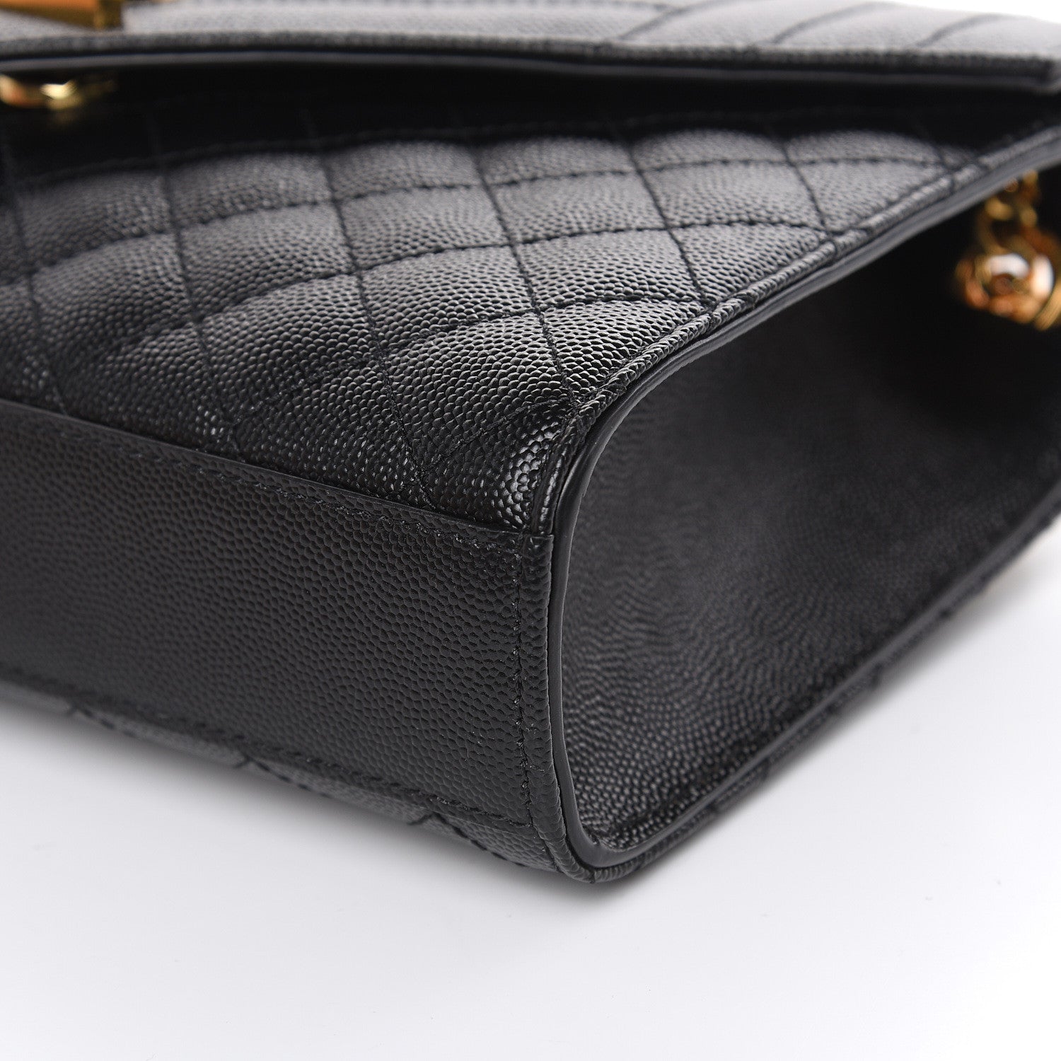 Saint Laurent Grain De Poudre Textured Mixed Matelasse Triquilt Medium Monogram Satchel Black 9 of 10
