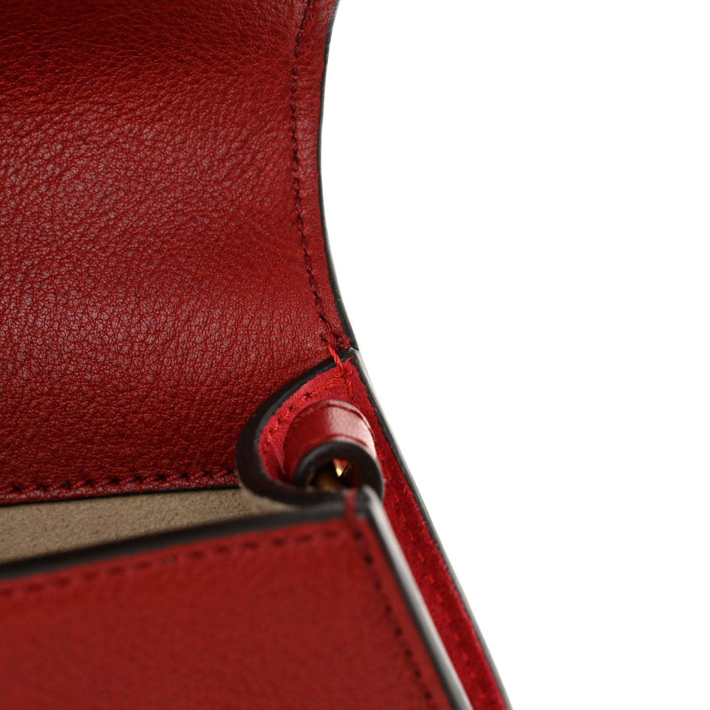 Calfskin Suede Small Nile Bracelet Bag Intense Red