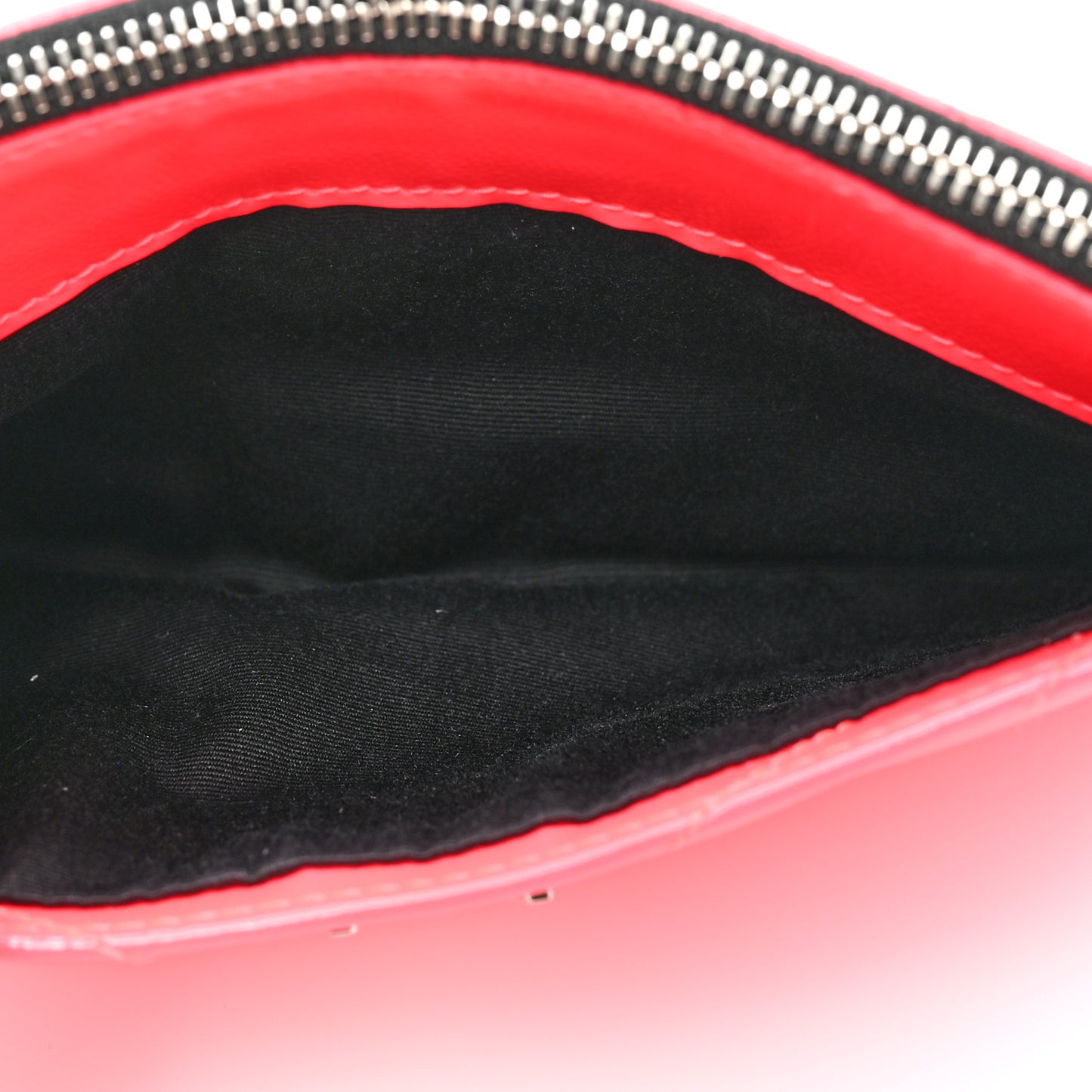 Patent Grain De Poudre Matelasse Chevron Monogram Bill Pouch Neon Pink