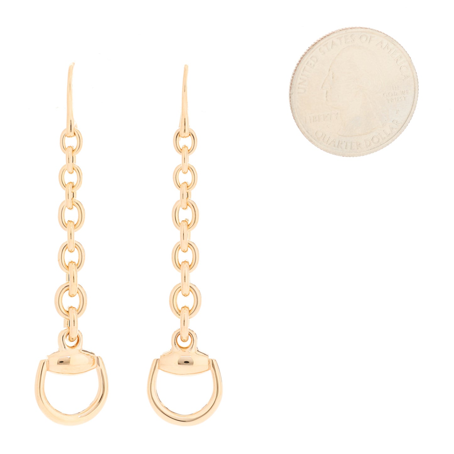 18K Rose Gold Horsebit Drop Earrings