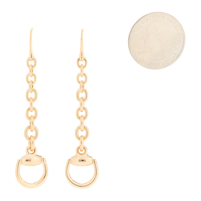 Gucci 18K Rose Gold Horsebit Drop Earrings 2 of 4
