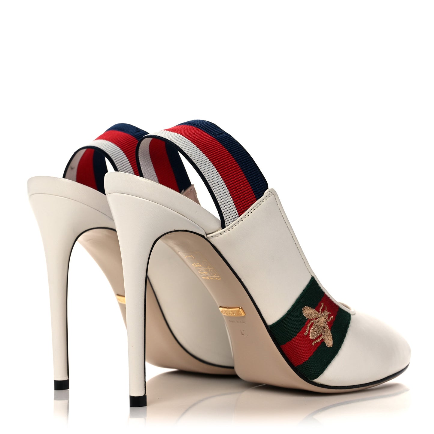 Malaga Kid Web Sylvie High Heel Slingback Pumps 40 White