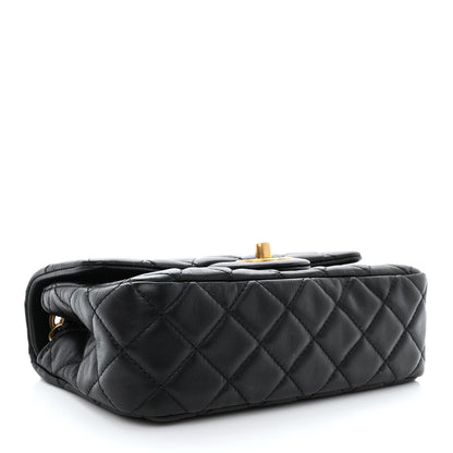 Chanel Lambskin Quilted Mini Rectangular Pearl Crush Flap Black 4 of 11