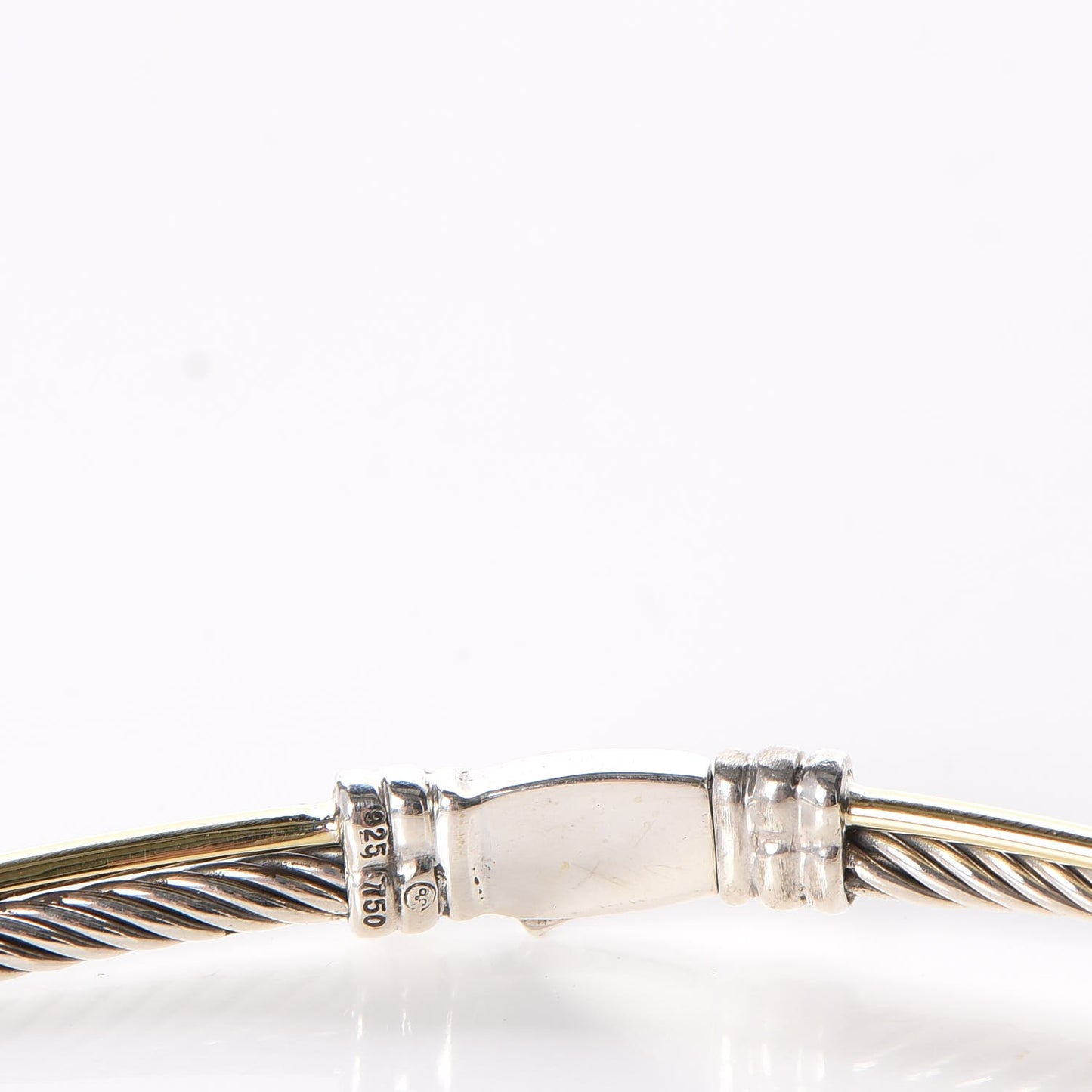 Sterling Silver 18K Yellow Gold Crossover Cable Choker Necklace