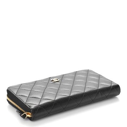 Chanel Caviar Quilted Large Gusset Zip Around Wallet Black 4 of 8