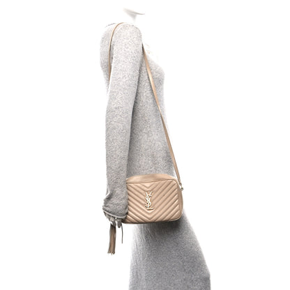 Saint Laurent Calfskin Matelasse Monogram Lou Camera Bag Dark Beige 2 of 12