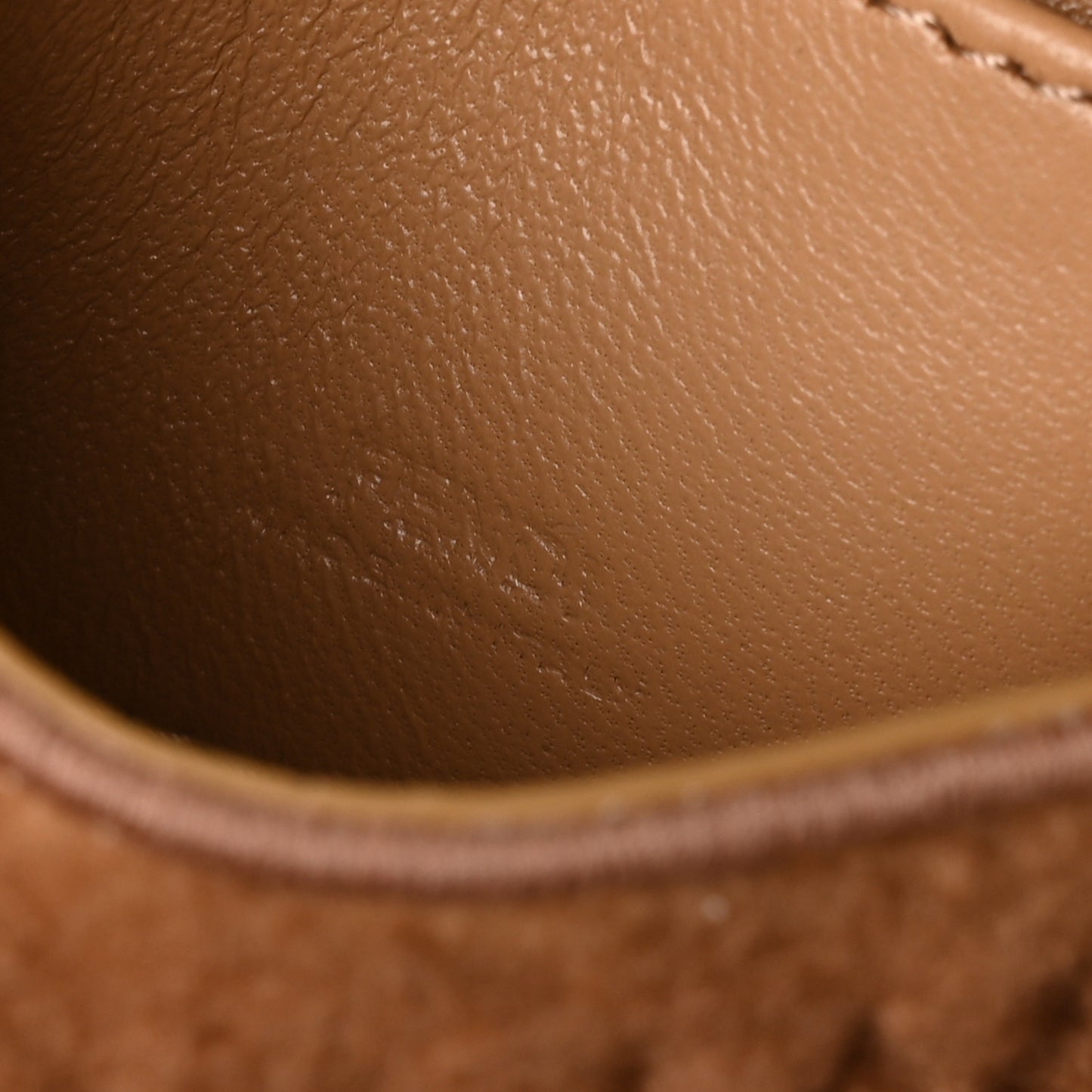Shearling Nano Maxi Buckle Baguette Charm Camel