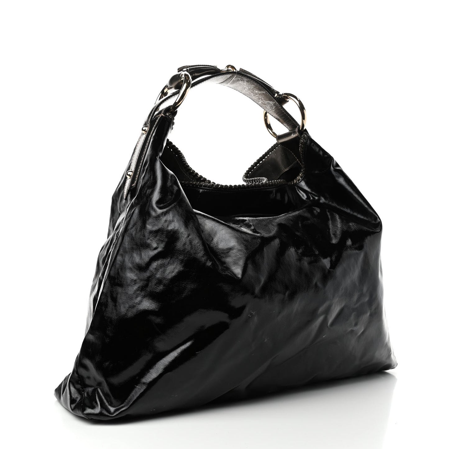 Dialux Large Horsebit Chain Hobo Black