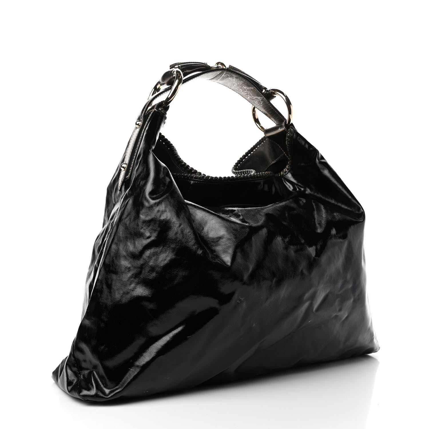 Gucci Dialux Large Horsebit Chain Hobo Black 2 of 7